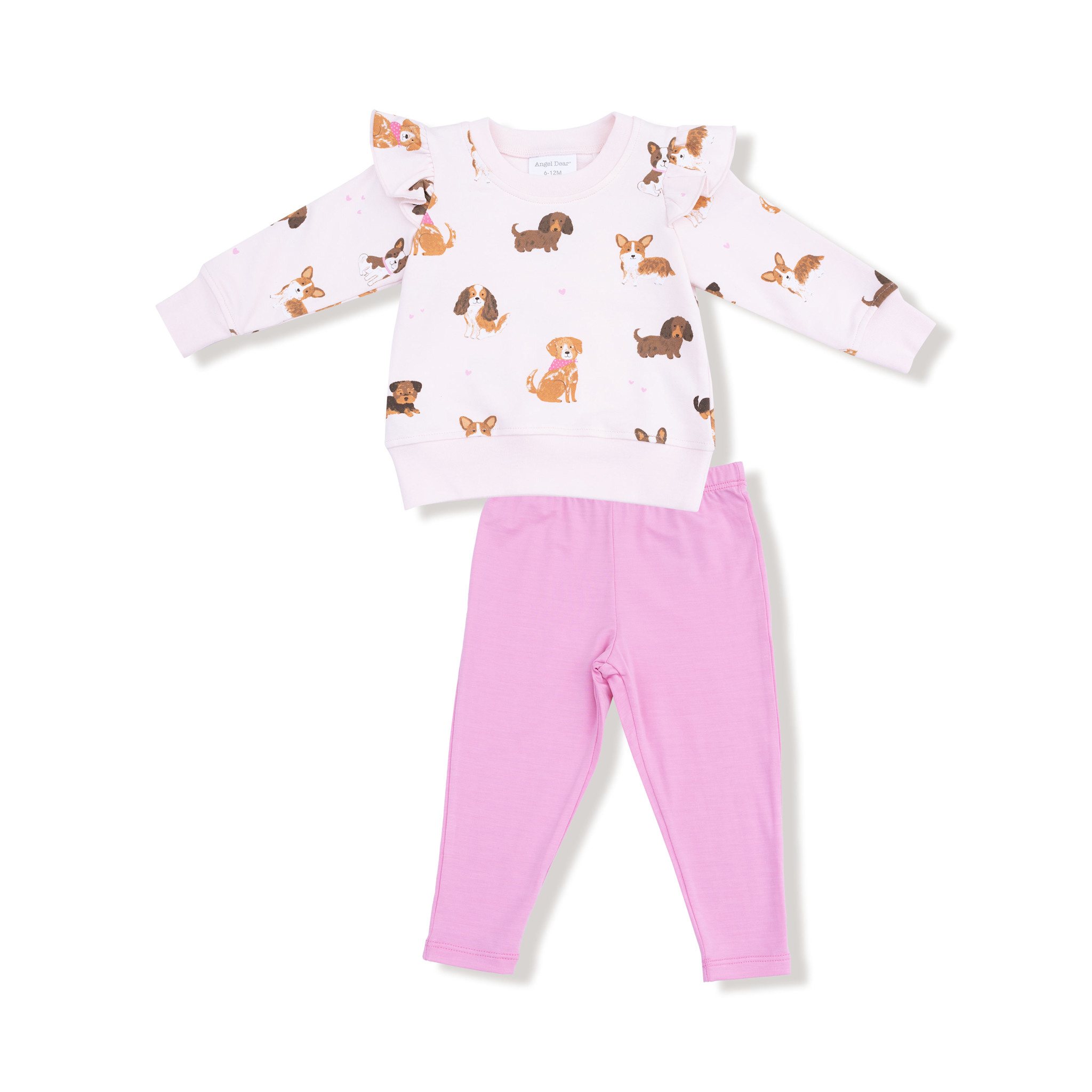 Angel Dear Angel Dear Best Friend Dogs Ruffle Sweatshirt & Legging Set