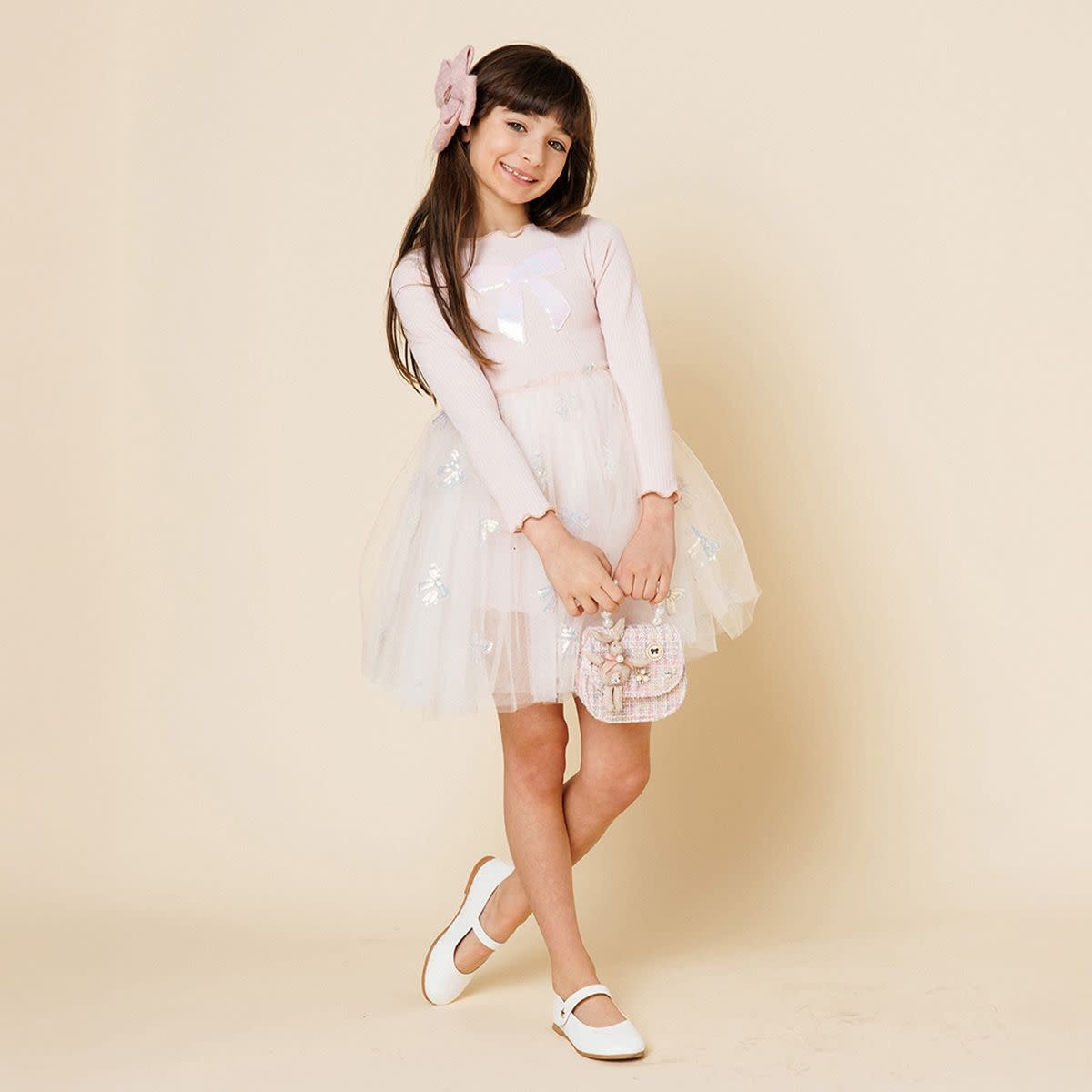 Petite Hailey Petite Hailey Opal Bow Tutu Dress