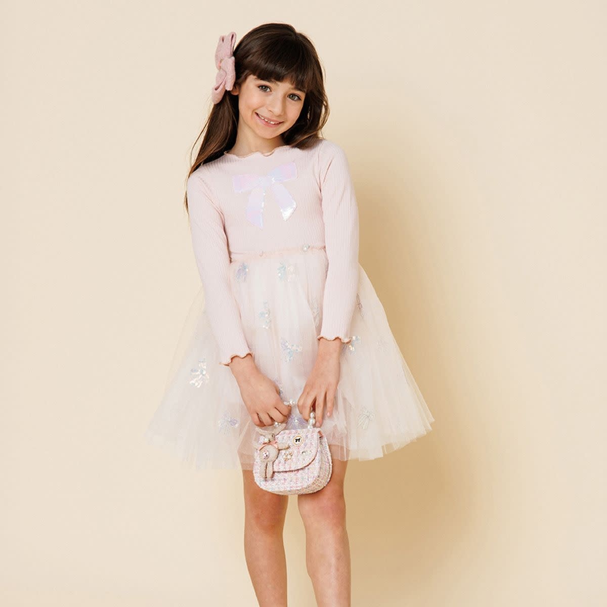 Petite Hailey Petite Hailey Opal Bow Tutu Dress