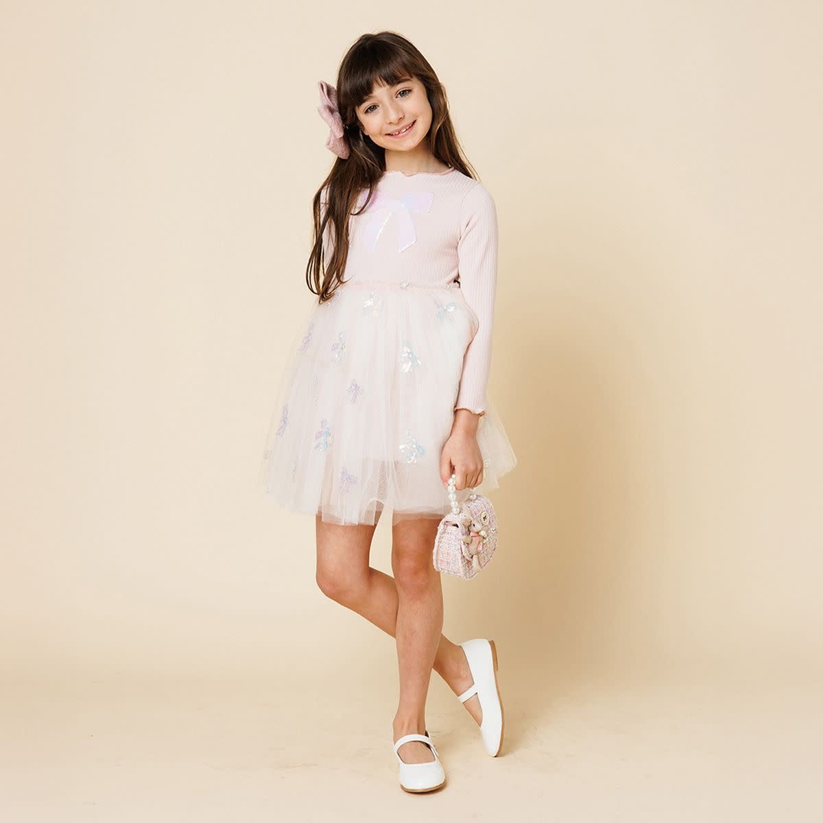 Petite Hailey Petite Hailey Opal Bow Tutu Dress