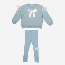 Petite Hailey Petite Hailey Glitter Bow Frill Sweatshirt Set