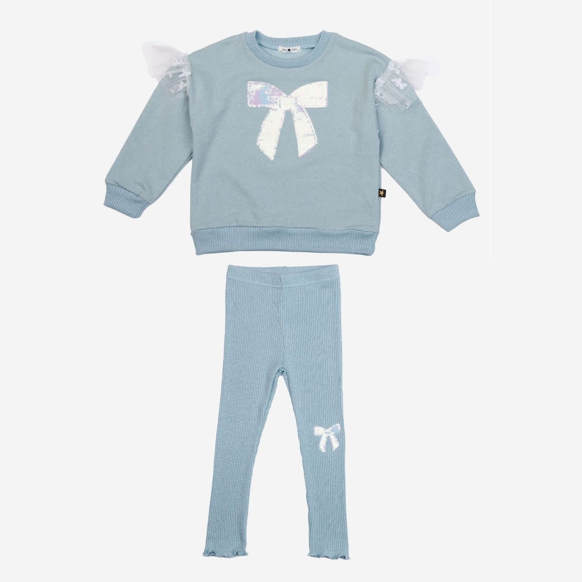 Petite Hailey Petite Hailey Glitter Bow Frill Sweatshirt Set