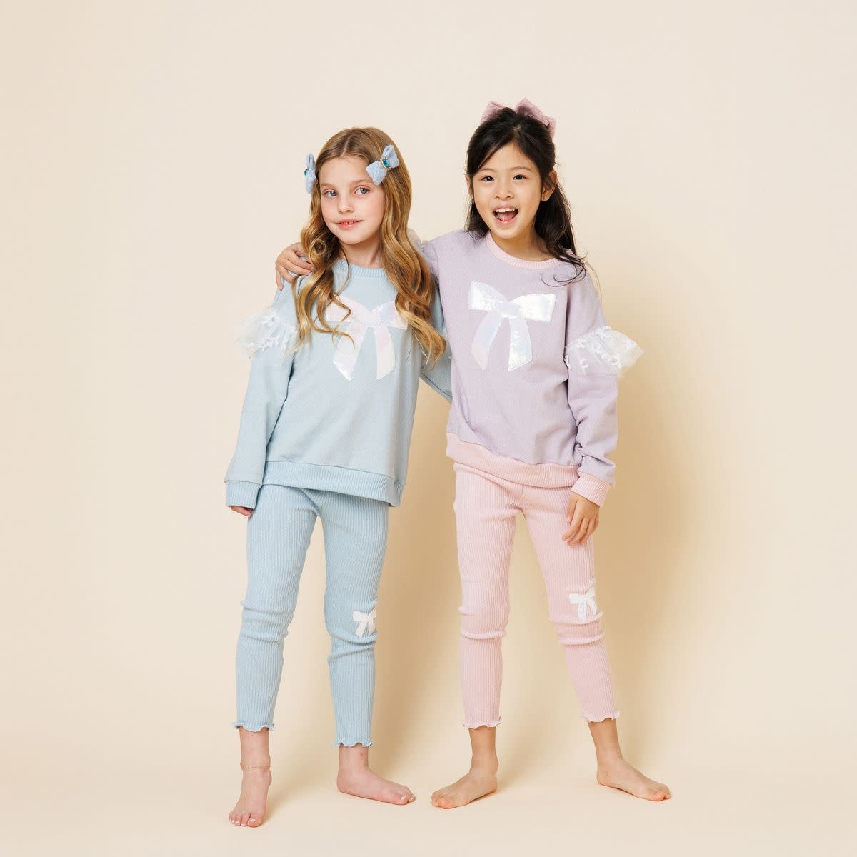 Petite Hailey Petite Hailey Glitter Bow Frill Sweatshirt Set
