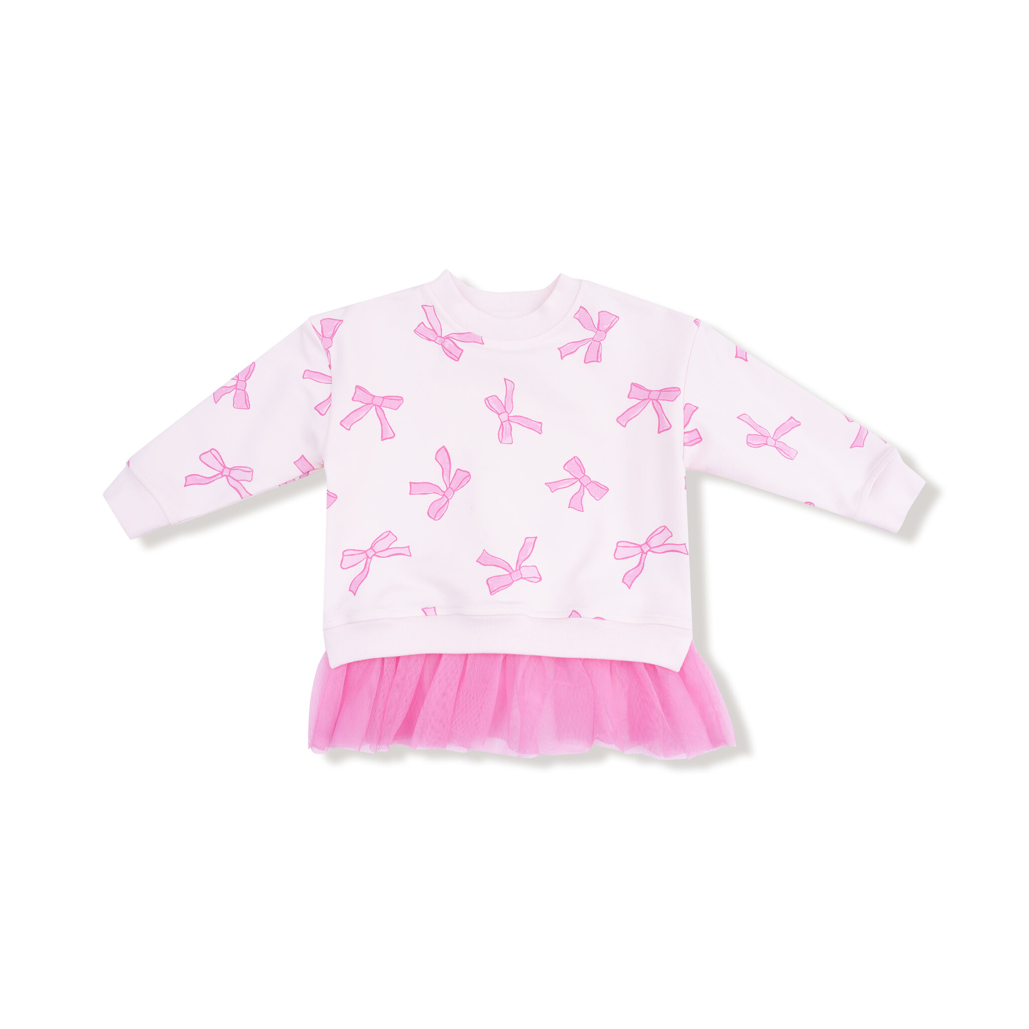 Angel Dear Angel Dear Pretty Bows Sweatshirt w/ Tulle Ruffle & Ribbed Legging