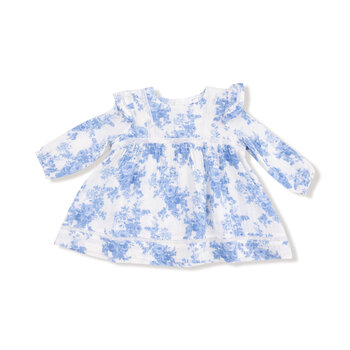 Angel Dear Angel Dear Dream Cottage Floral Blue Vintage Lace Dress