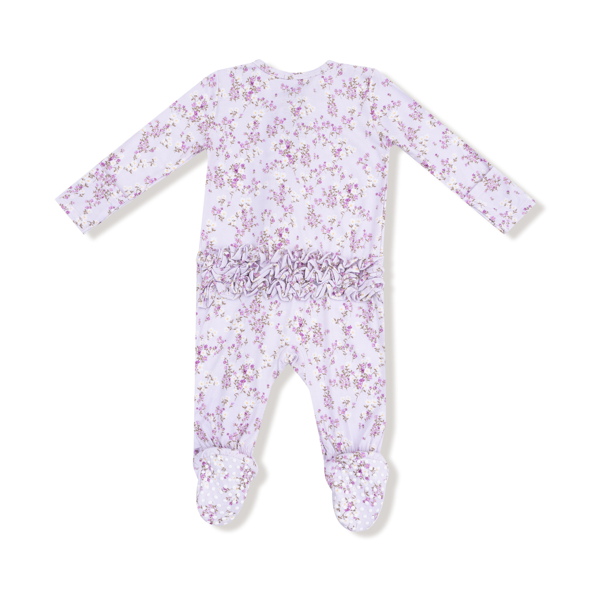 Angel Dear Angel Dear Sweet Dream Florals 2 Way Ruffle Zipper Footie