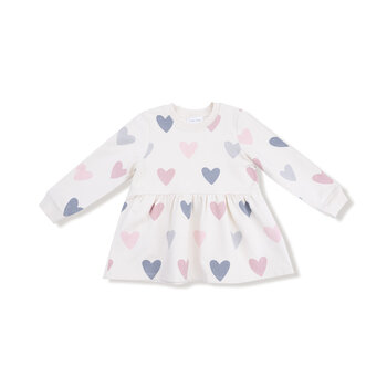 Angel Dear Angel Dear Hearts French Terry Drop Waist Dress