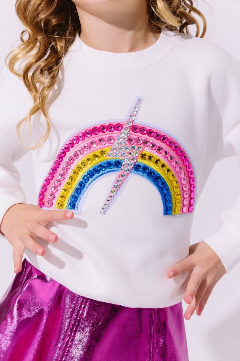 Lola & the Boys Lola & The Boys Gems Rainbow Flash Sweatshirt