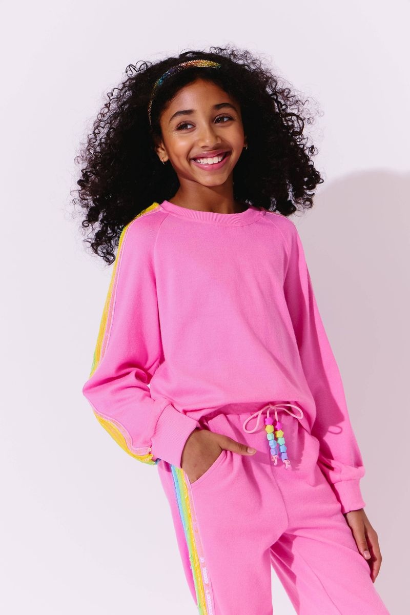 Lola & the Boys Lola & The Boys Pink Rainbow Sequin Set