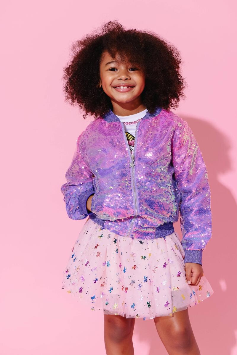 Lola & the Boys Lola & The Boys Lavender Haze Sequin Bomber