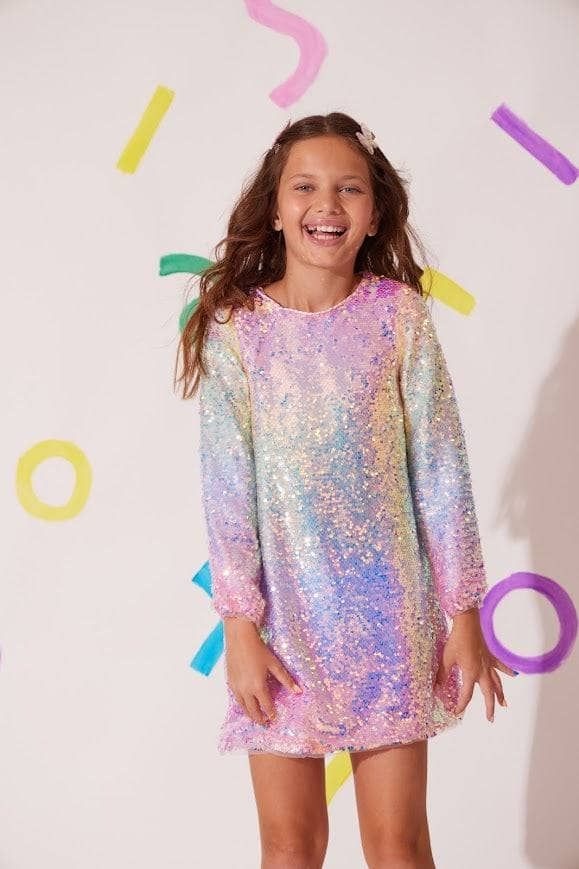 Lola & the Boys Lola & The Boys Sequin Ombre Party Dress