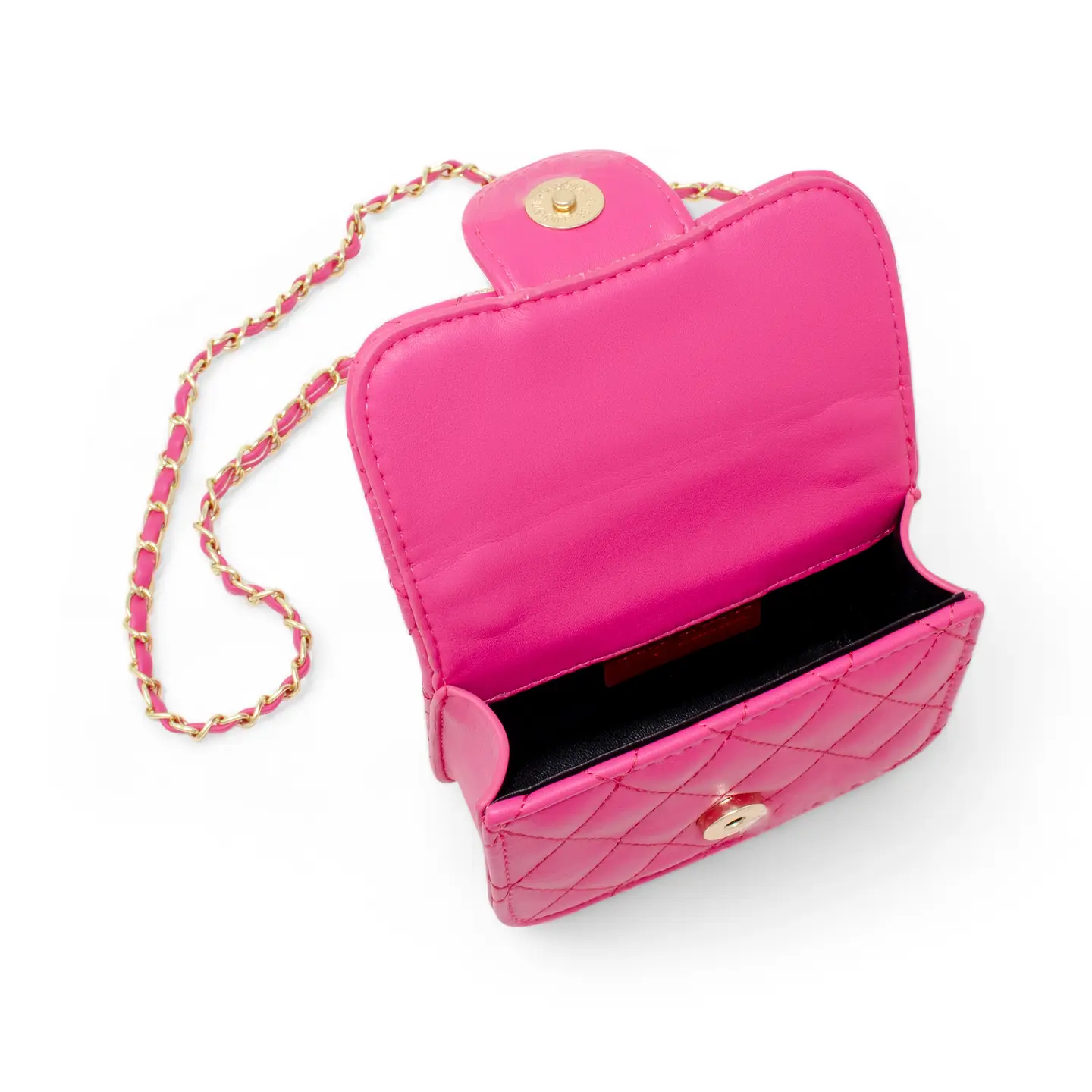 Tiny Quilted Ballet Charm Handbag- Hot Pink