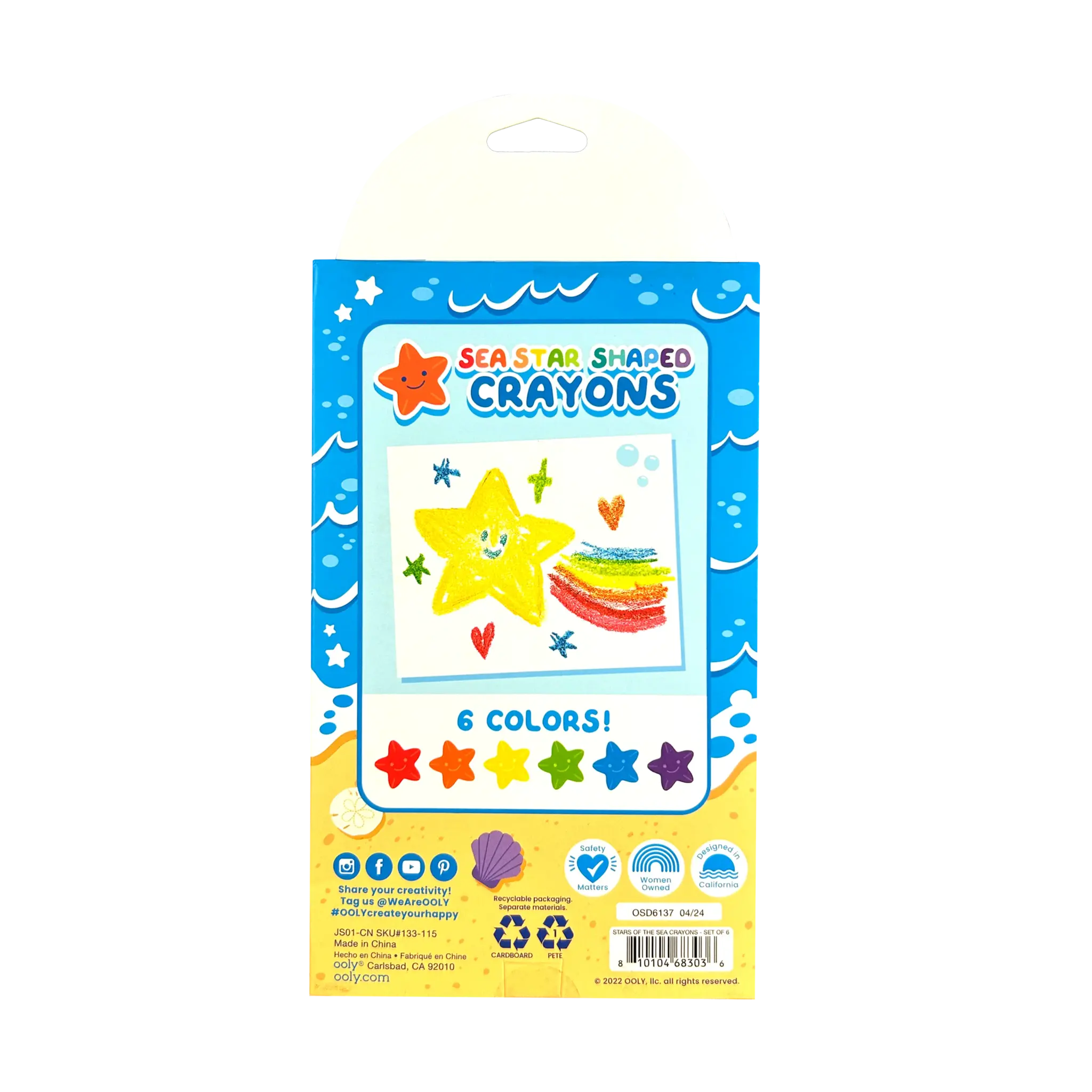 ooly Star of the Seas Crayons - Set of 6
