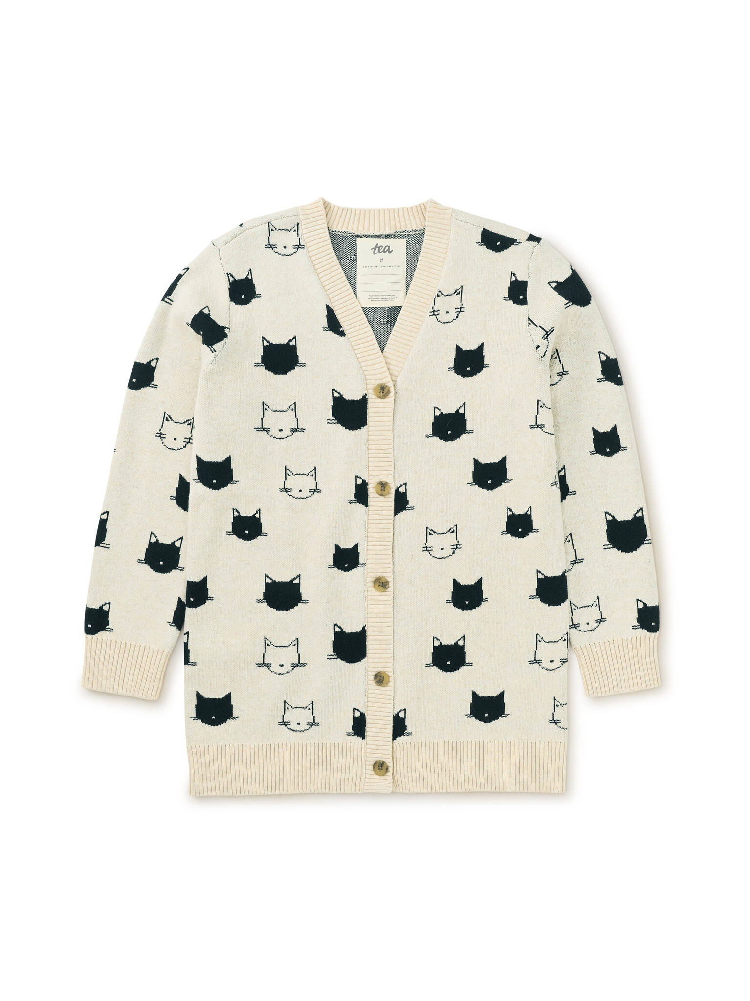 Tea Collection Tea Long Iconic Cat Cardigan