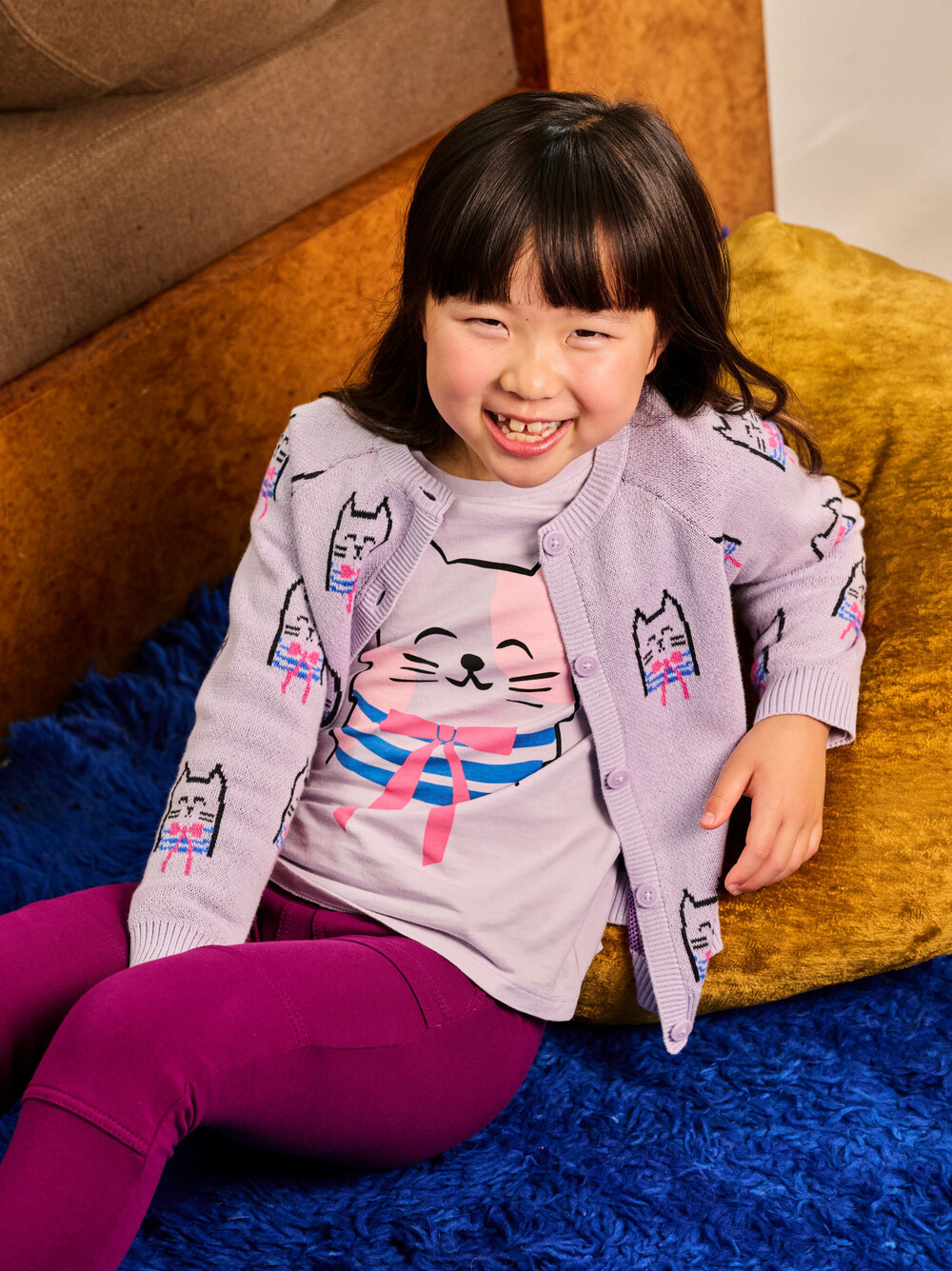 Tea Collection Tea Iconic Bowtie Cats Cardigan