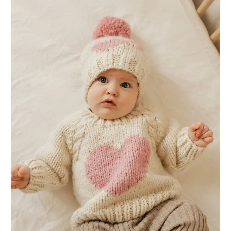 Huggalugs Huggalugs Sweetheart Crew Neck Sweater