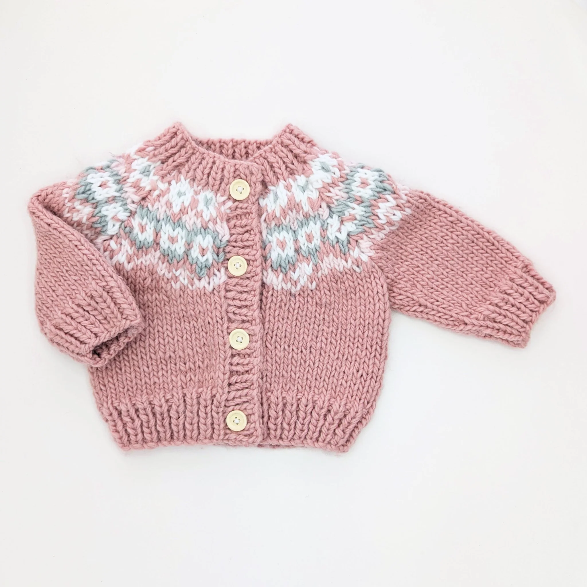 Huggalugs Huggalugs Fairisle Rosy Cardigan Sweater