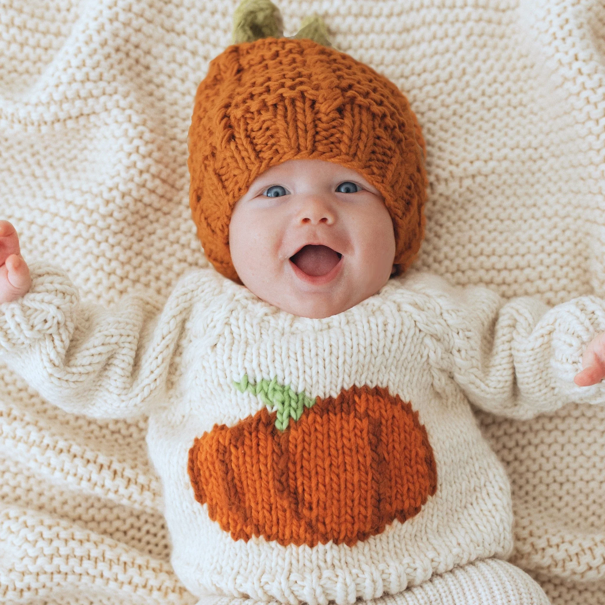 Huggalugs Huggalugs Pumpkin Crew Neck Sweater