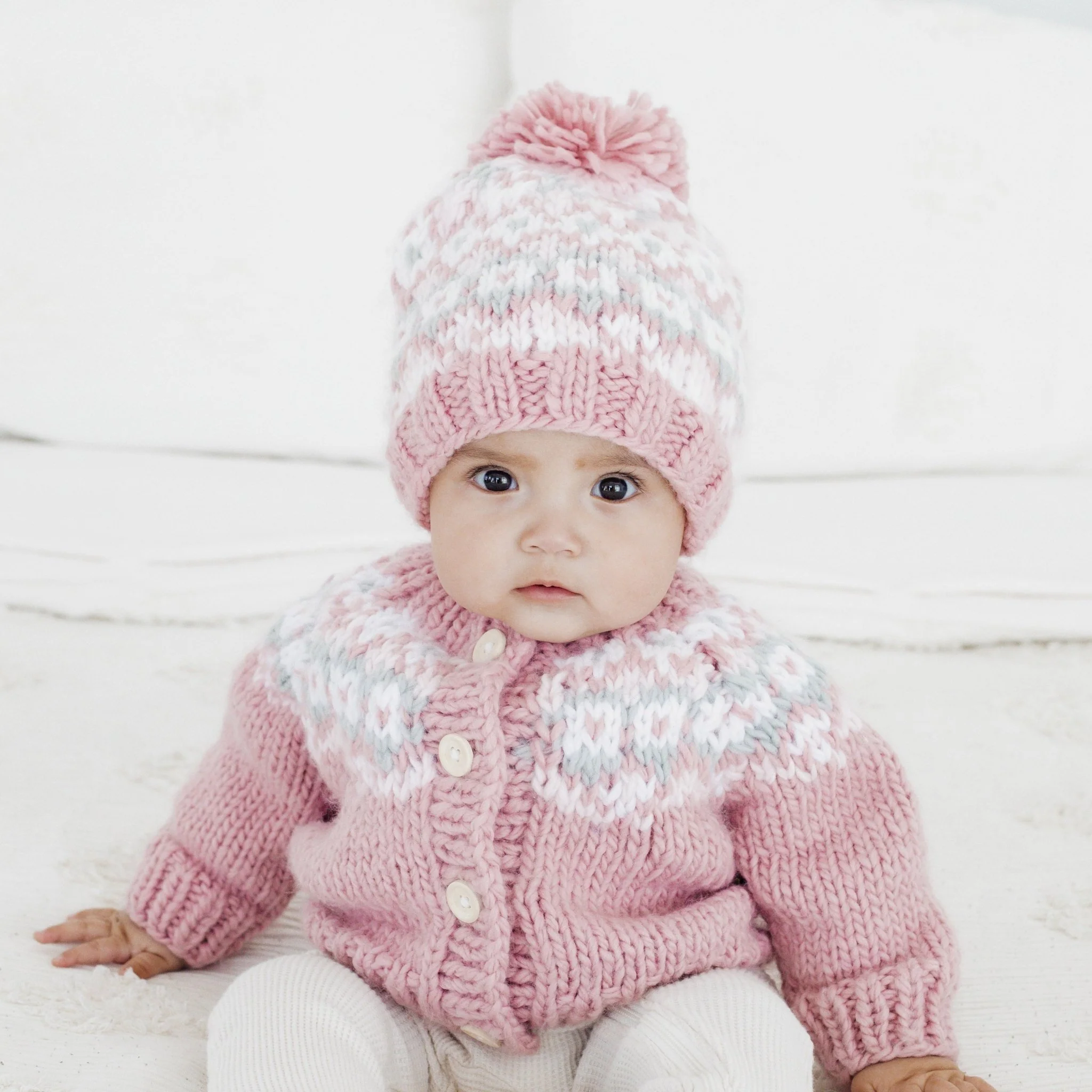 Huggalugs Huggalugs Fairisle Rosy Beanie