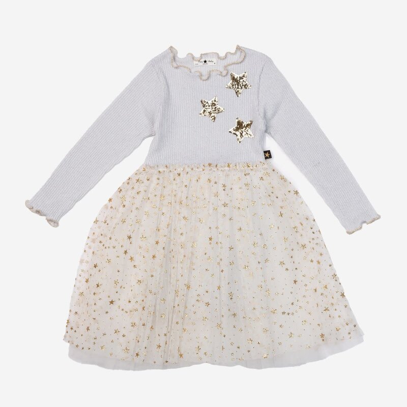 Petite Hailey Petite Hailey Glitter Three Star Tutu Dress