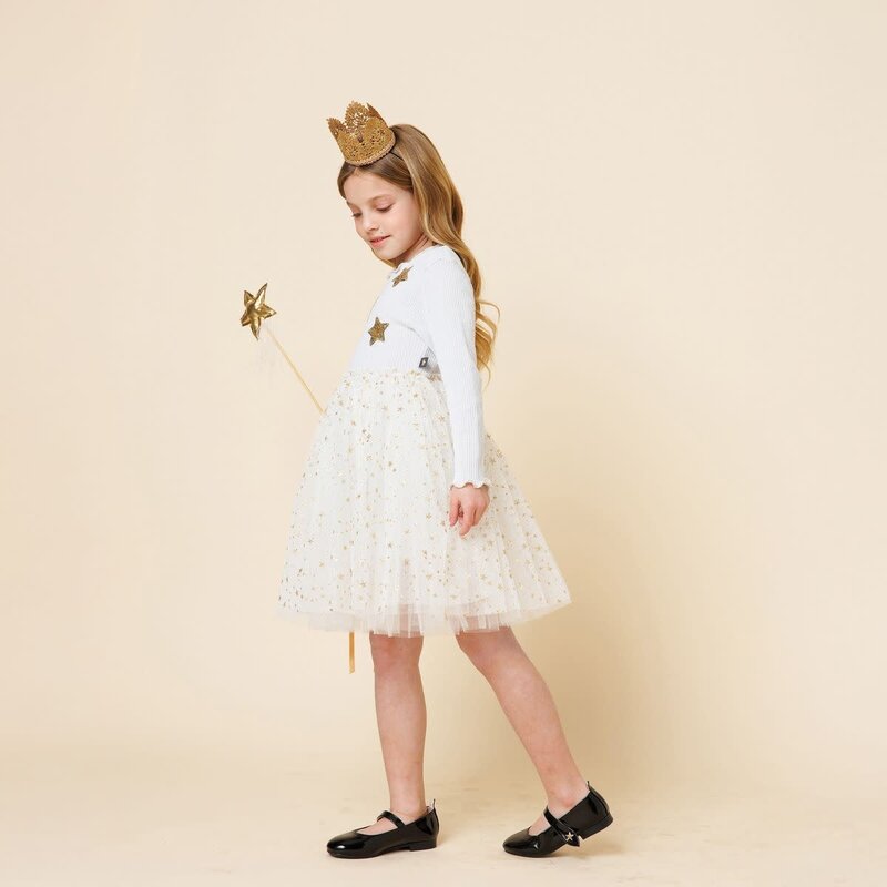 Petite Hailey Petite Hailey Glitter Three Star Tutu Dress