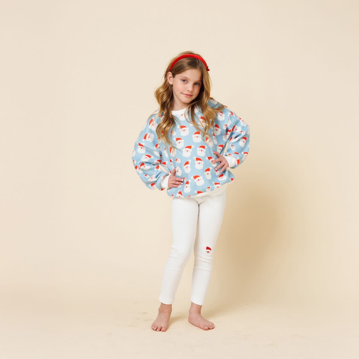 Petite Hailey Petite Hailey Santa Microfleece Printed Sweatshirts
