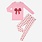 Petite Hailey Petite Hailey Pink Bow Bamboo Long Sleeve Printed PJs Set