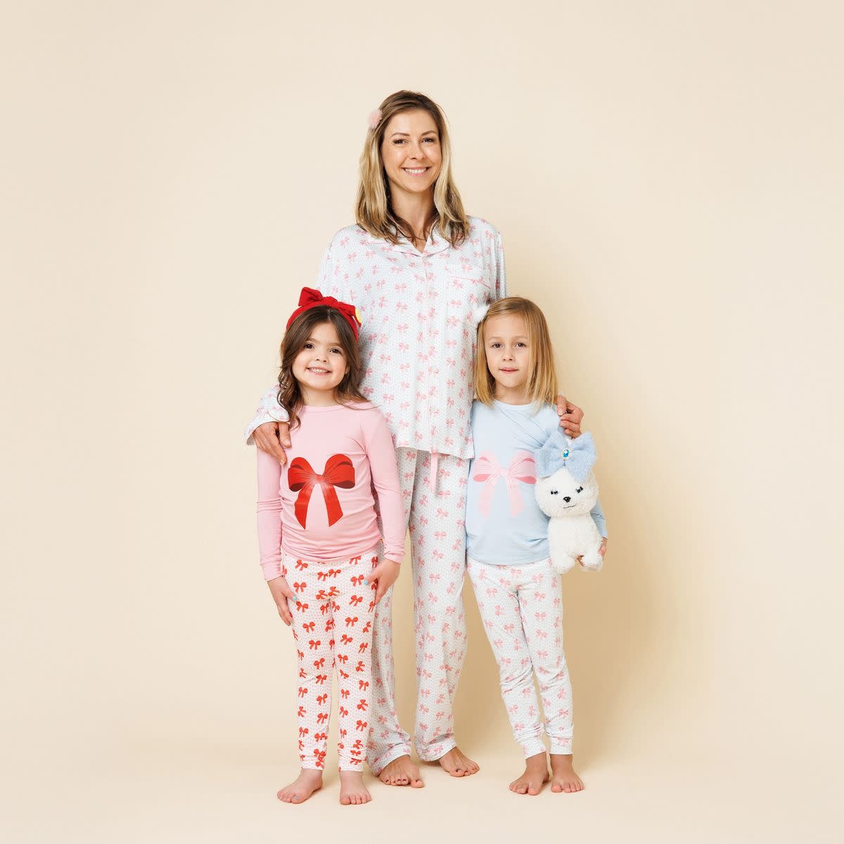 Petite Hailey Petite Hailey Pink Bow Bamboo Long Sleeve Printed PJs Set