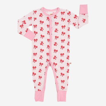 Petite Hailey Petite Hailey Pink Bow Snap Romper