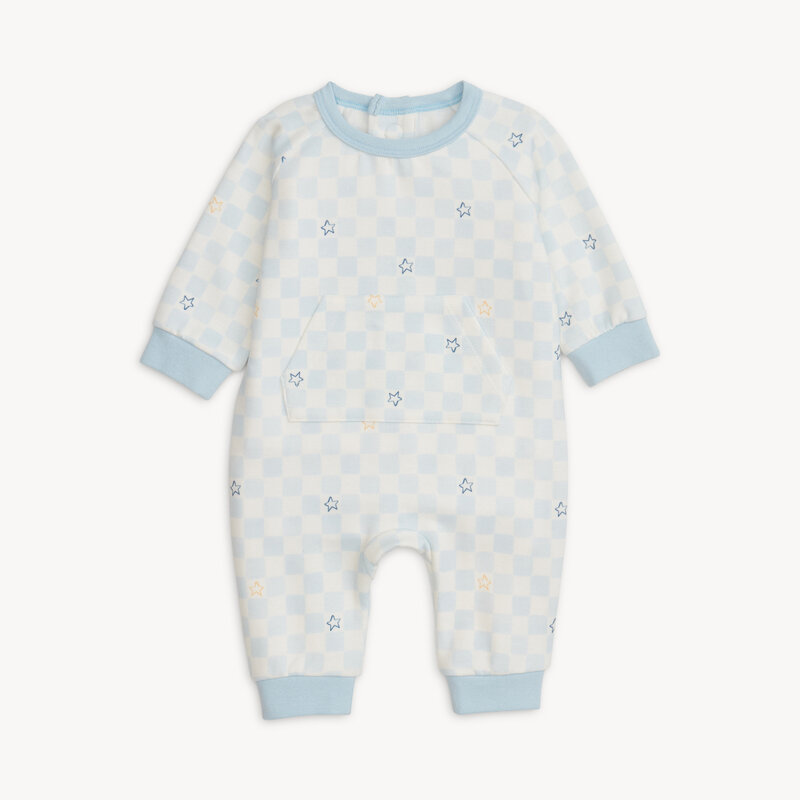 Magnetic Me Magnetic Me Checkerboard Brushed Fleece Magnetic Romper