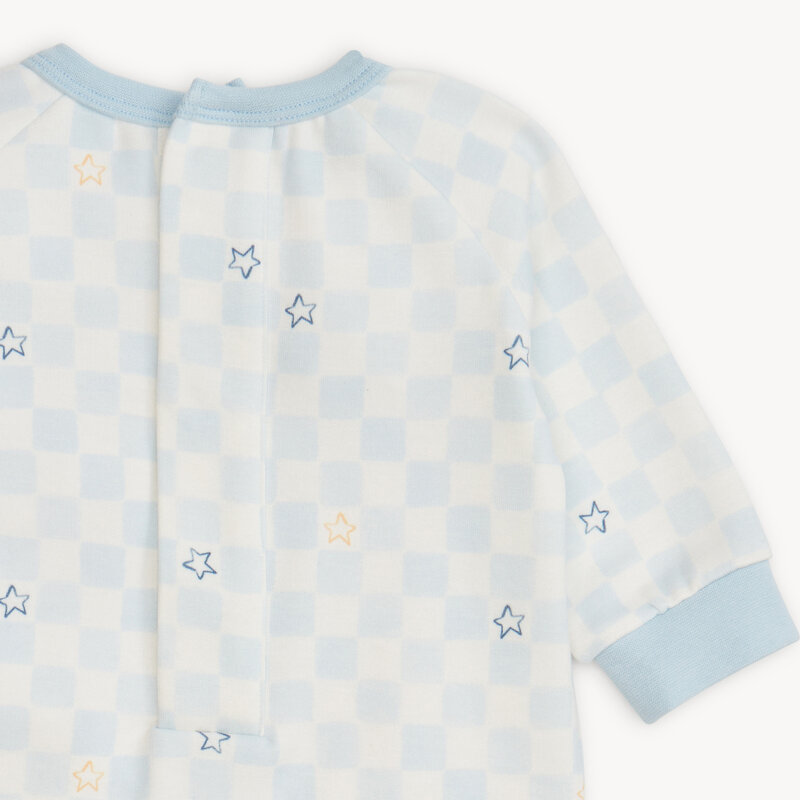 Magnetic Me Magnetic Me Checkerboard Brushed Fleece Magnetic Romper