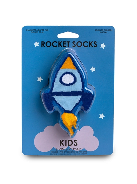 Living Royal 3D Packaged Crew Socks - Kids - Rocket Ship in Space