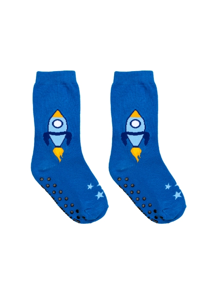 Living Royal 3D Packaged Crew Socks - Kids - Rocket Ship in Space