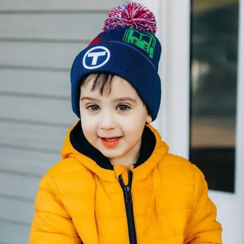 Sidetrack Sidetrack Boston MBTA Pom Pom Hat 3-7y