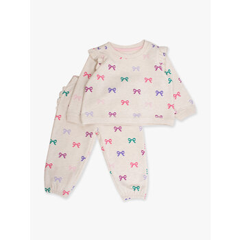 RuffleButts Rufflebutts Ribbons Flutter Sweatshirt Jogger Set