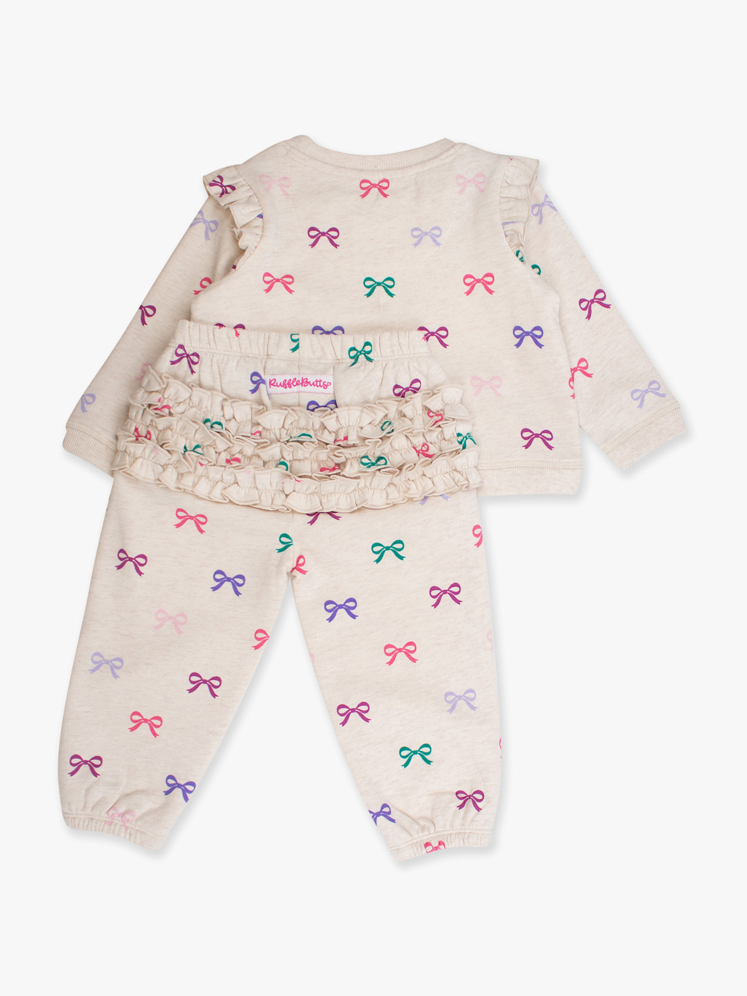 RuffleButts Rufflebutts Ribbons Flutter Sweatshirt Jogger Set