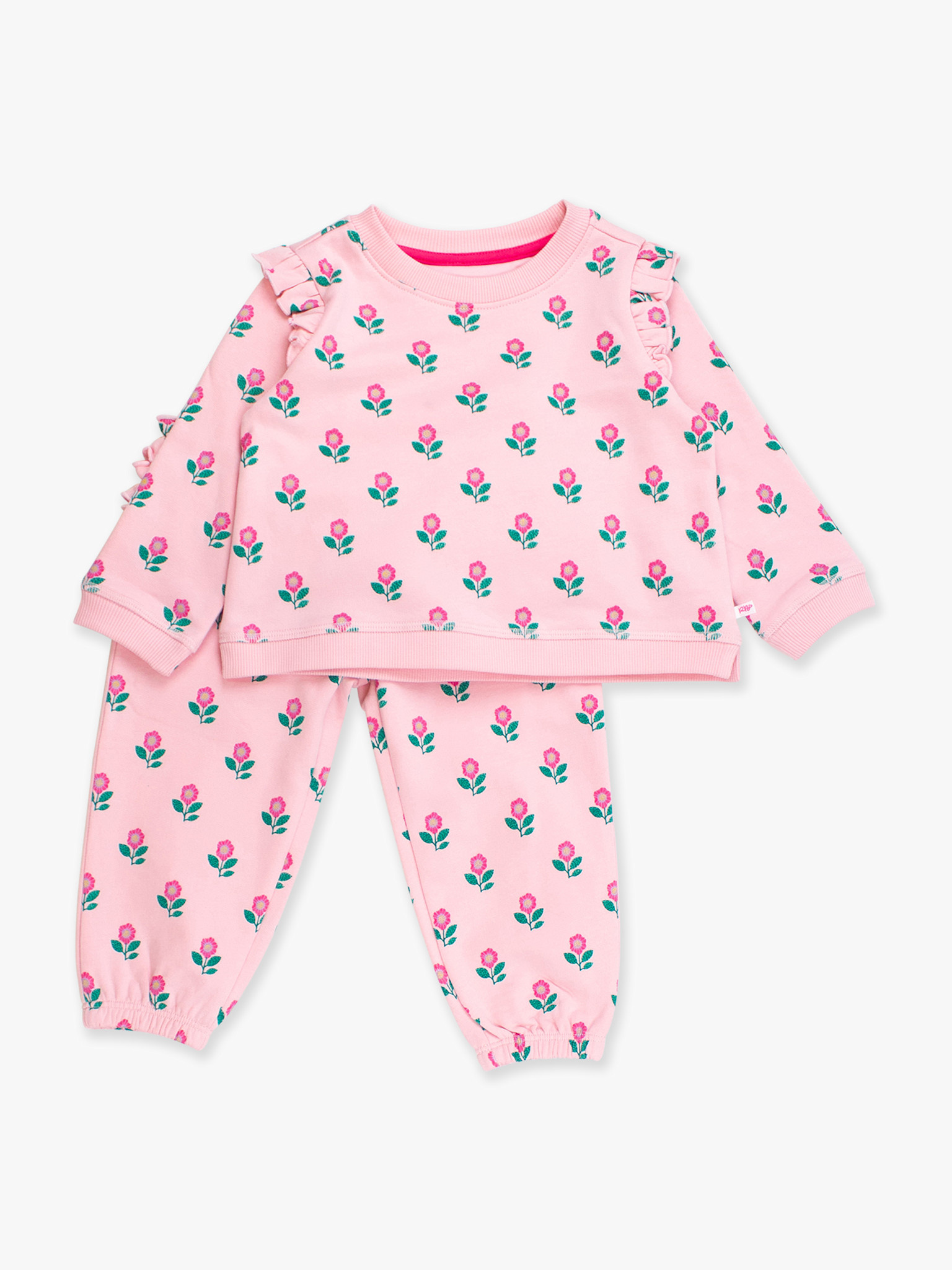 RuffleButts Rufflebutts Zinnia Meadows Flutter Sweatshirt Jogger Set