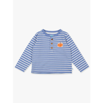 RuffleButts Rufflebutts Pumpkin Knit Long Sleeve Henley Tee