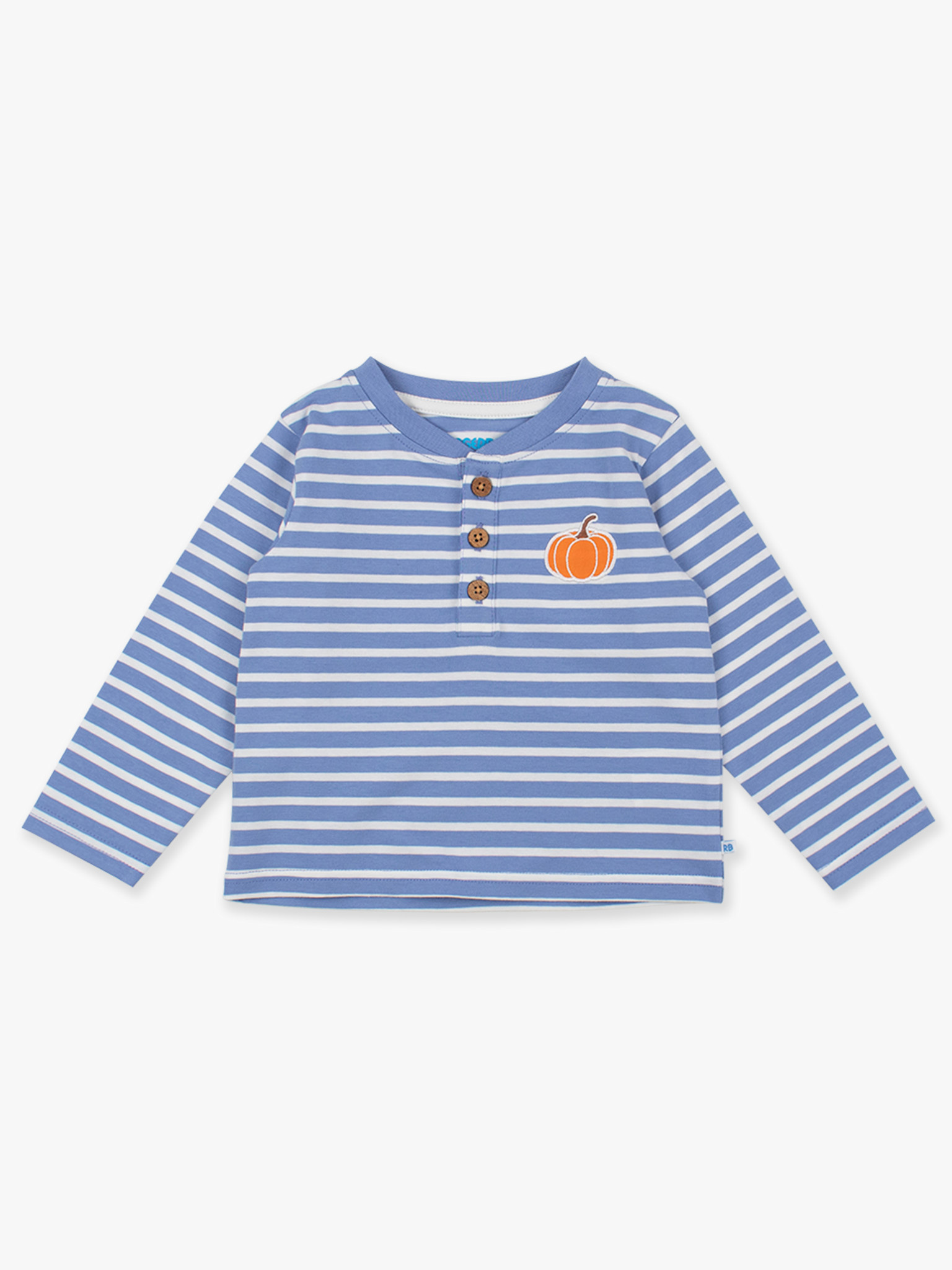 RuffleButts Rufflebutts Pumpkin Knit Long Sleeve Henley Tee