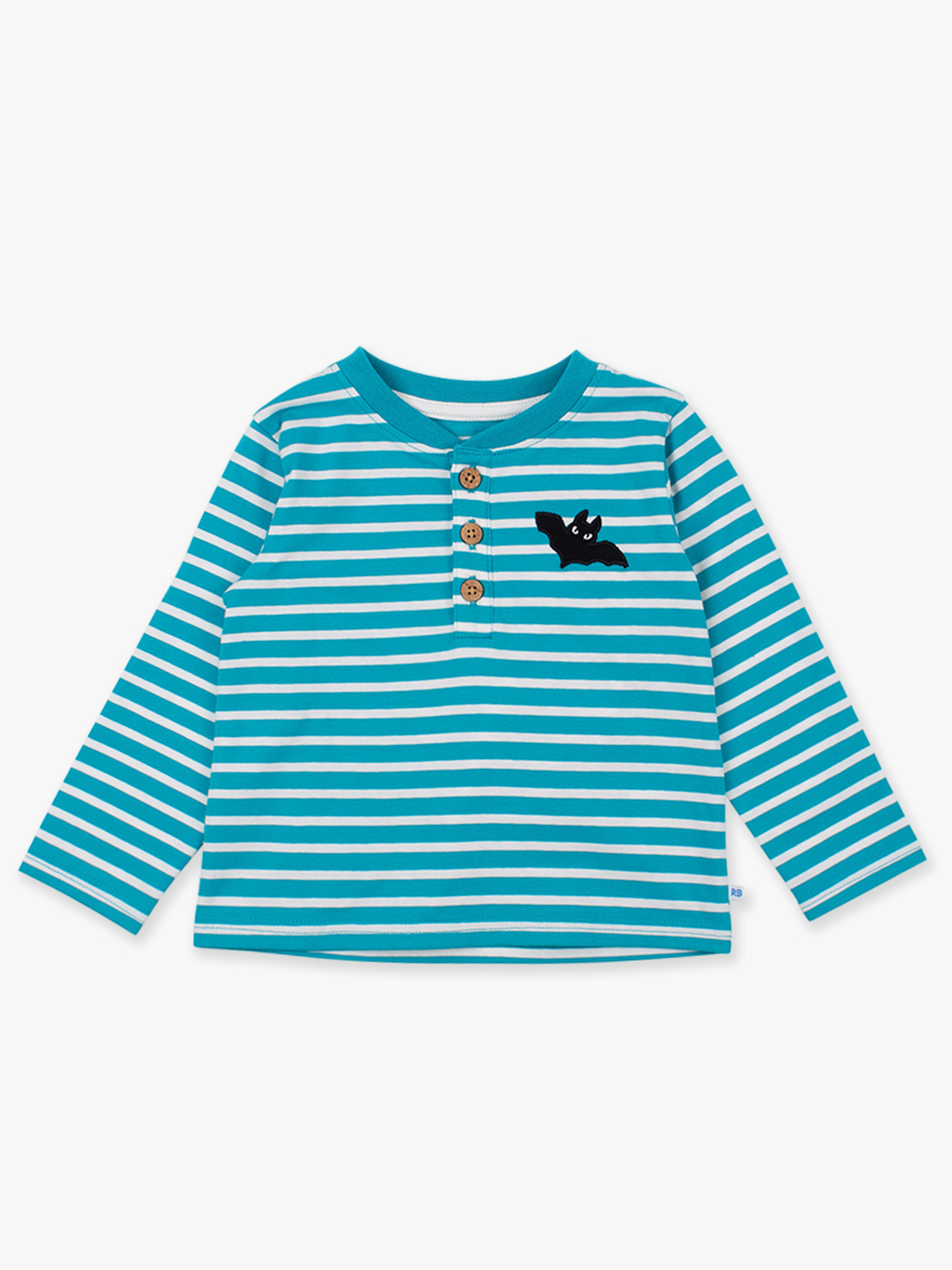 RuffleButts Rufflebutts Bat Knit Long Sleeve Henley Tee