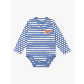 RuffleButts Rufflebutts Pumpkin Knit Long Sleeve Henley Bodysuit