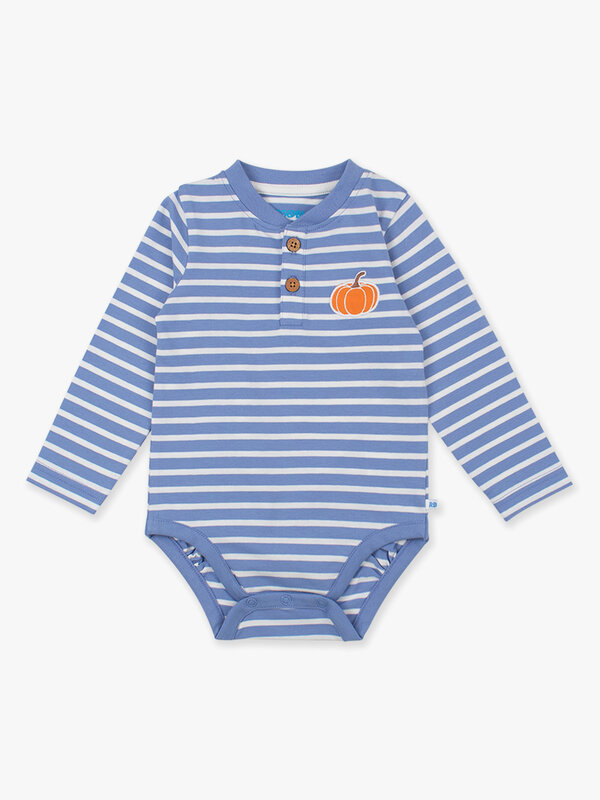 RuffleButts Rufflebutts Pumpkin Knit Long Sleeve Henley Bodysuit