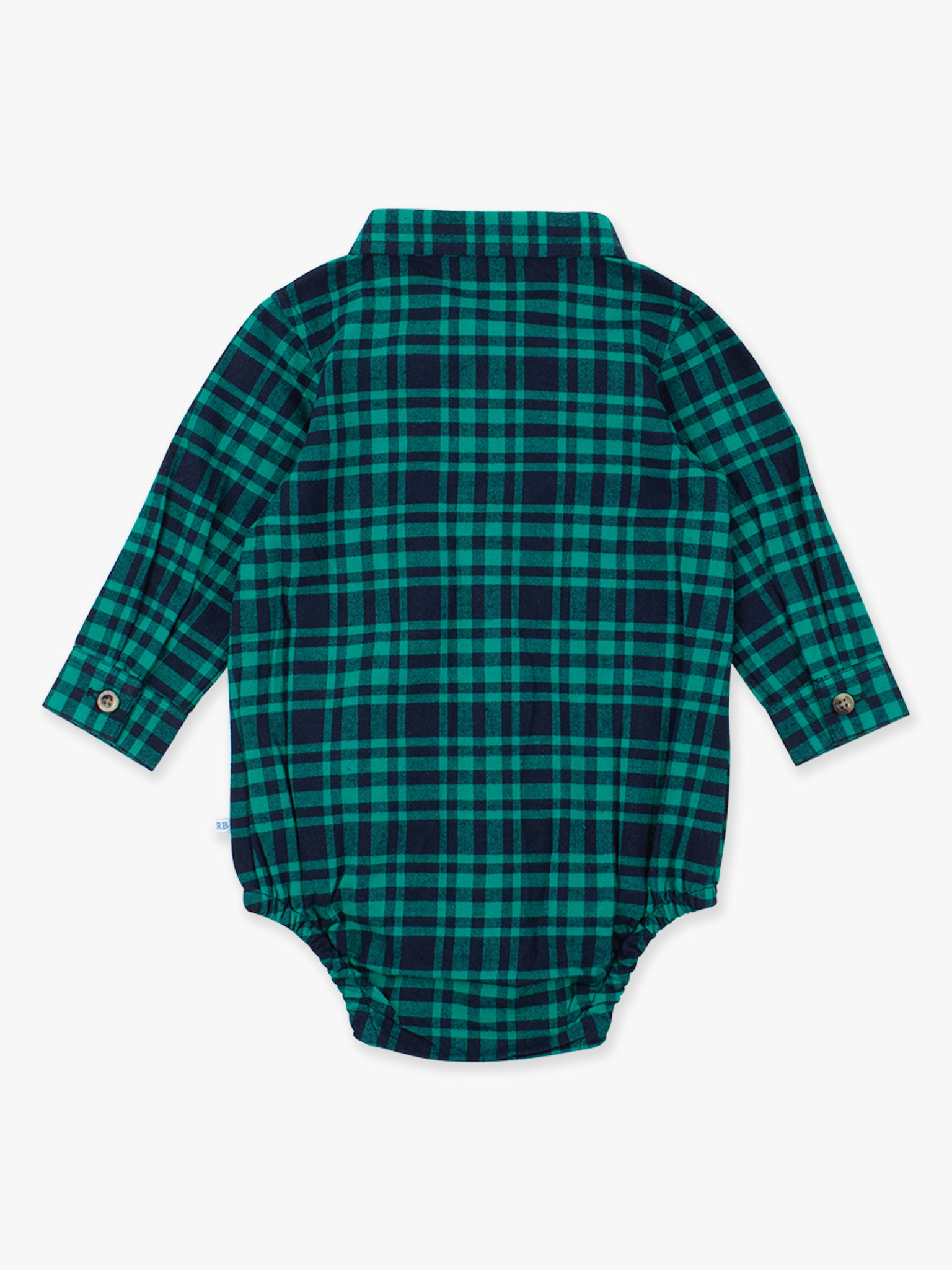 RuffleButts Rufflebutts Hayden Plaid Long Sleeve Button Down Bodysuit