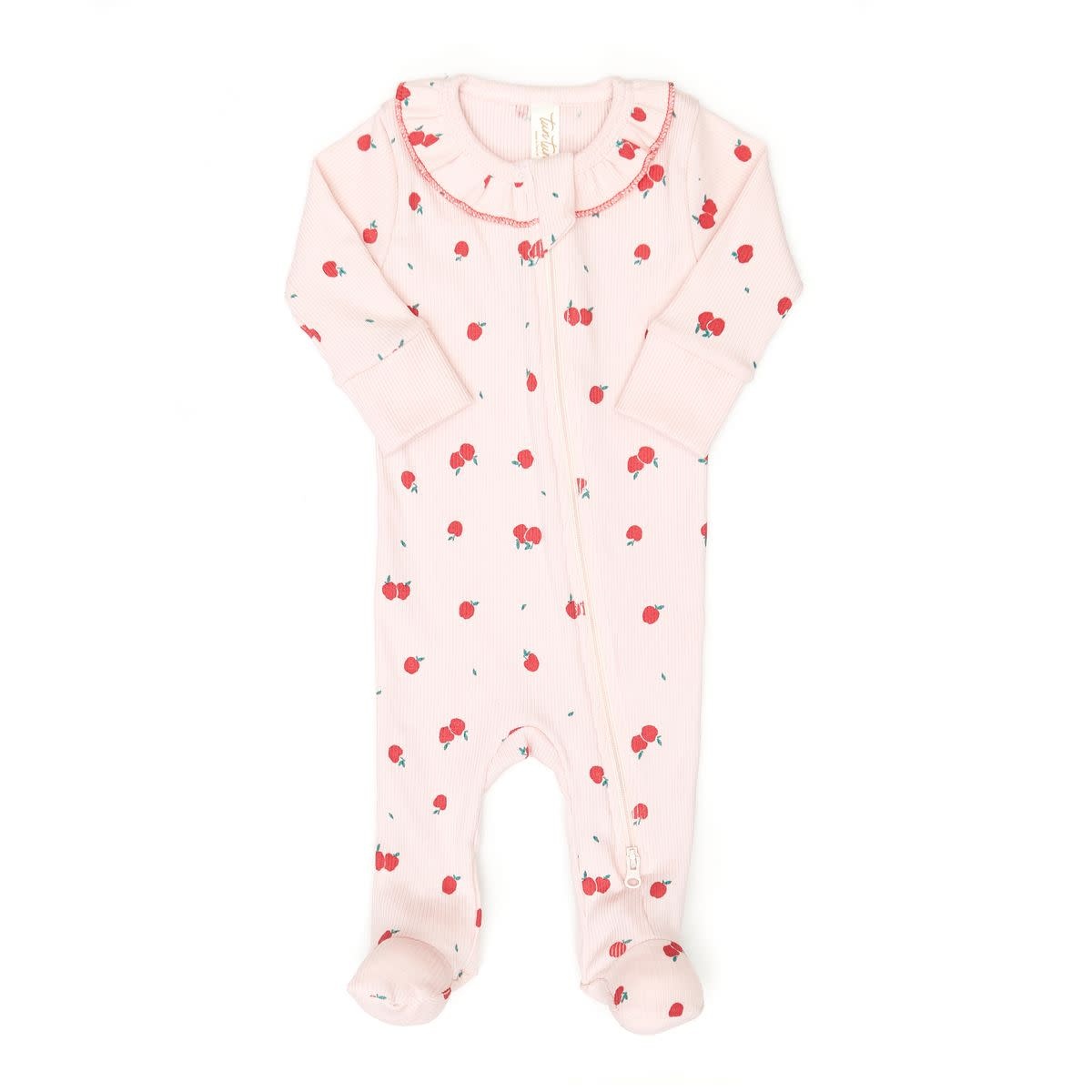 Tun Tun Tun Tun Rose Apples Ruffle Double Way Zip Footie