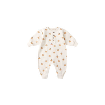 Quincy Mae Quincy Mae Smiley Pumpkins Relaxed Fleece Jumpsuit