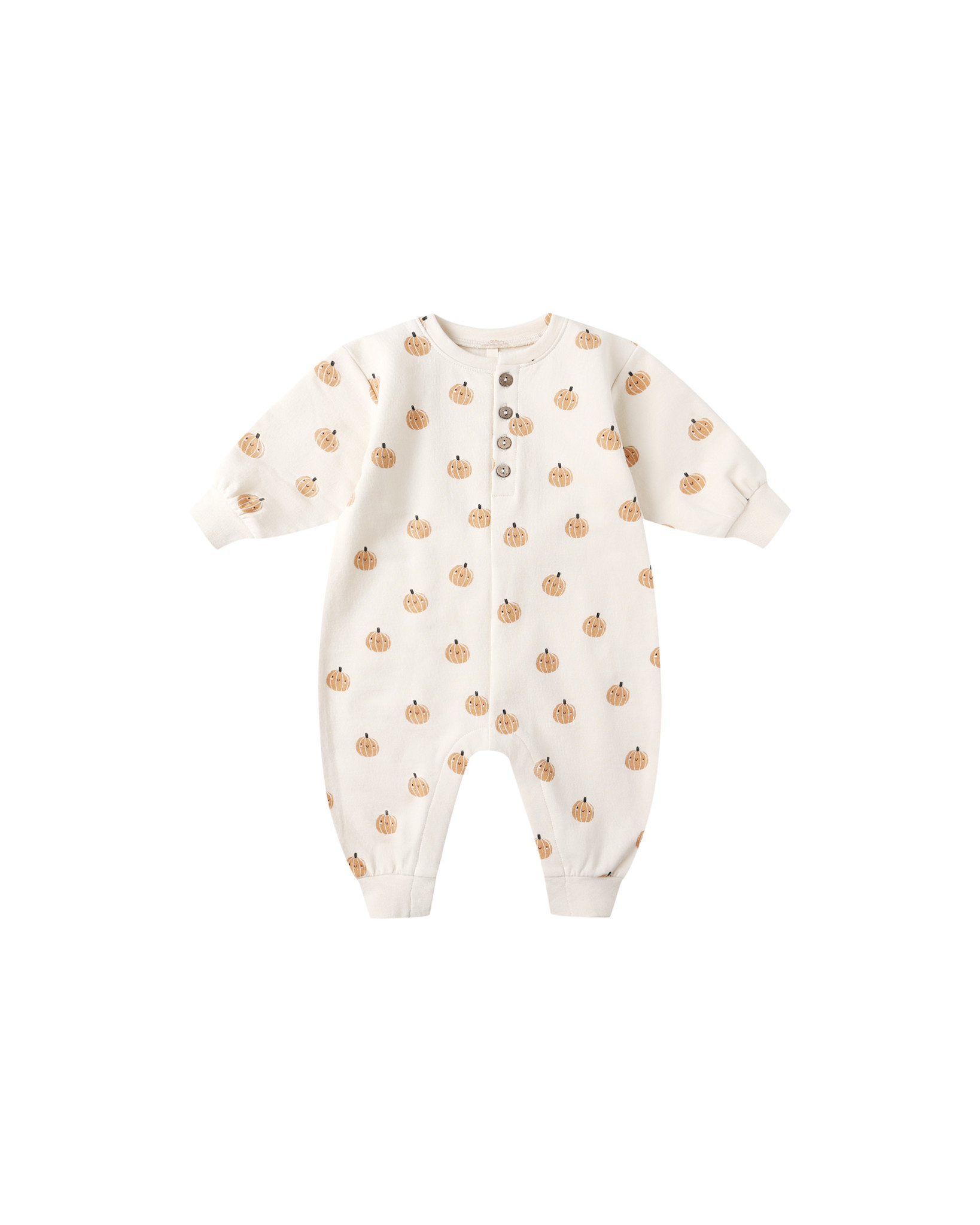 Quincy Mae Quincy Mae Smiley Pumpkins Relaxed Fleece Jumpsuit