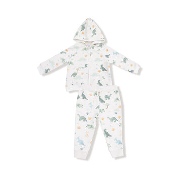 Angel Dear Angel Dear Soft Dinos Zip Hoodie & Jogger Set