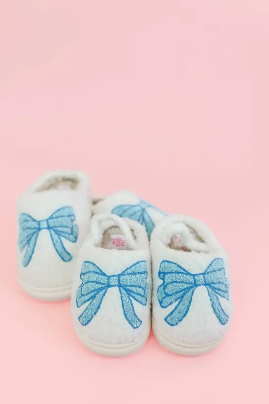 Rock Paper Scissors Fuzzy Plush Slippers with Bow