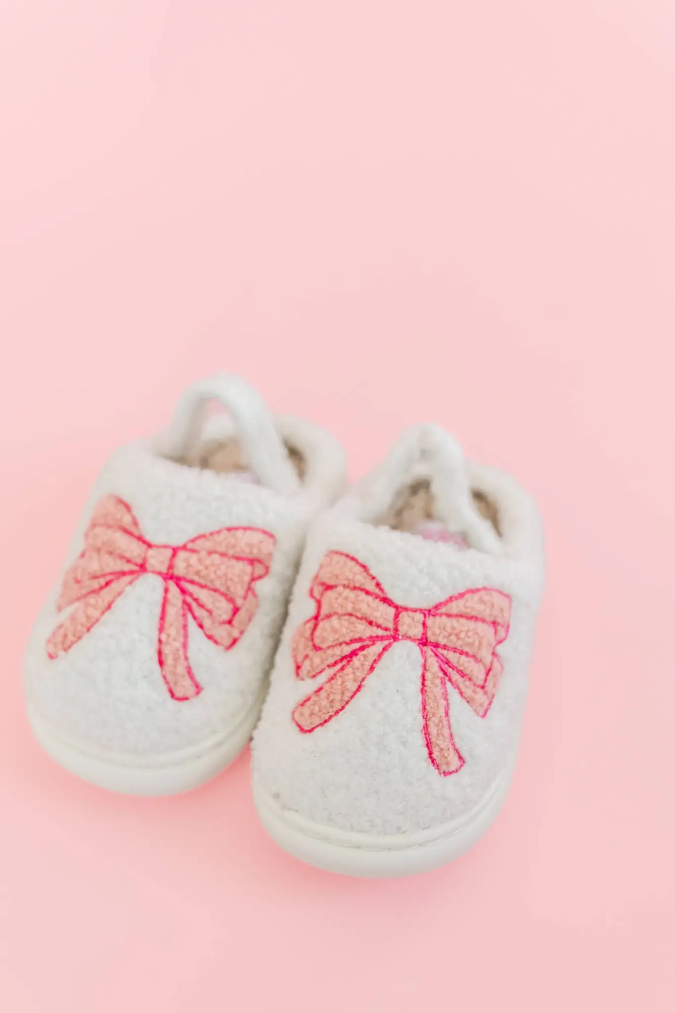 Rock Paper Scissors Fuzzy Plush Slippers with Bow