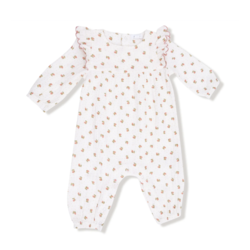 Angel Dear Angel Dear Petite Pointe Fleur Long Sleeve Ruffle Romper